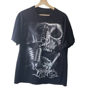 Sullen Art Collective T Shirt Black Y2K Skulls Gothic Size L